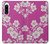 W3924 Cherry Blossom Pink Background Hülle Schutzhülle Taschen und Leder Flip für Sony Xperia 5 IV