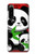 W3929 Cute Panda Eating Bamboo Hülle Schutzhülle Taschen und Leder Flip für Sony Xperia 5 IV