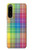 W3942 LGBTQ Rainbow Plaid Tartan Hülle Schutzhülle Taschen und Leder Flip für Sony Xperia 5 IV