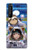 W3915 Raccoon Girl Baby Sloth Astronaut Suit Hülle Schutzhülle Taschen und Leder Flip für Sony Xperia 1 III