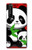 W3929 Cute Panda Eating Bamboo Hülle Schutzhülle Taschen und Leder Flip für Sony Xperia 1 III