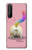 W3923 Cat Bottom Rainbow Tail Hülle Schutzhülle Taschen und Leder Flip für Sony Xperia 1 II
