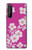 W3924 Cherry Blossom Pink Background Hülle Schutzhülle Taschen und Leder Flip für Sony Xperia 1 II