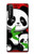 W3929 Cute Panda Eating Bamboo Hülle Schutzhülle Taschen und Leder Flip für Sony Xperia 1 II