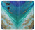 W3920 Abstract Ocean Blue Color Mixed Emerald Hülle Schutzhülle Taschen und Leder Flip für Sony Xperia XA2