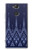 W3950 Textile Thai Blue Pattern Hülle Schutzhülle Taschen und Leder Flip für Sony Xperia XA2