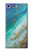 W3920 Abstract Ocean Blue Color Mixed Emerald Hülle Schutzhülle Taschen und Leder Flip für Sony Xperia XZ Premium