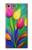 W3926 Colorful Tulip Oil Painting Hülle Schutzhülle Taschen und Leder Flip für Sony Xperia XZ Premium