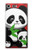 W3929 Cute Panda Eating Bamboo Hülle Schutzhülle Taschen und Leder Flip für Sony Xperia XZ Premium