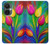 W3926 Colorful Tulip Oil Painting Hülle Schutzhülle Taschen und Leder Flip für OnePlus Nord CE 3 Lite, Nord N30 5G