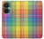 W3942 LGBTQ Rainbow Plaid Tartan Hülle Schutzhülle Taschen und Leder Flip für OnePlus Nord CE 3 Lite, Nord N30 5G