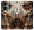 W3949 Steampunk Skull Smoking Hülle Schutzhülle Taschen und Leder Flip für OnePlus Nord CE 3 Lite, Nord N30 5G