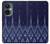 W3950 Textile Thai Blue Pattern Hülle Schutzhülle Taschen und Leder Flip für OnePlus Nord CE 3 Lite, Nord N30 5G