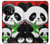 W3929 Cute Panda Eating Bamboo Hülle Schutzhülle Taschen und Leder Flip für OnePlus 11