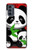 W3929 Cute Panda Eating Bamboo Hülle Schutzhülle Taschen und Leder Flip für Motorola Moto G62 5G