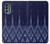 W3950 Textile Thai Blue Pattern Hülle Schutzhülle Taschen und Leder Flip für Motorola Moto G62 5G