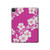 W3924 Cherry Blossom Pink Background Tablet Hülle Schutzhülle Taschen für iPad Pro 12.9 (2022,2021,2020,2018, 3rd, 4th, 5th, 6th)