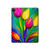 W3926 Colorful Tulip Oil Painting Tablet Hülle Schutzhülle Taschen für iPad Pro 12.9 (2022,2021,2020,2018, 3rd, 4th, 5th, 6th)