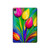 W3926 Colorful Tulip Oil Painting Tablet Hülle Schutzhülle Taschen für iPad mini 6, iPad mini (2021)