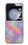 W3706 Pastel Rainbow Galaxy Pink Sky Hülle Schutzhülle Taschen Flip für Samsung Galaxy Z Flip 5