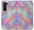 W3706 Pastel Rainbow Galaxy Pink Sky Hülle Schutzhülle Taschen Flip für Samsung Galaxy Z Fold 5