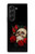 W3753 Dark Gothic Goth Skull Roses Hülle Schutzhülle Taschen Flip für Samsung Galaxy Z Fold 5