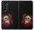 W3753 Dark Gothic Goth Skull Roses Hülle Schutzhülle Taschen Flip für Samsung Galaxy Z Fold 5