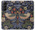 W3791 William Morris Strawberry Thief Fabric Hülle Schutzhülle Taschen Flip für Samsung Galaxy Z Fold 5