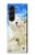 W3794 Arctic Polar Bear and Seal Paint Hülle Schutzhülle Taschen Flip für Samsung Galaxy Z Fold 5