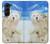 W3794 Arctic Polar Bear and Seal Paint Hülle Schutzhülle Taschen Flip für Samsung Galaxy Z Fold 5