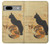 W3229 Vintage Cat Poster Hülle Schutzhülle Taschen und Leder Flip für Google Pixel 7a
