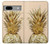 W3490 Gold Pineapple Hülle Schutzhülle Taschen und Leder Flip für Google Pixel 7a