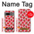 W3719 Strawberry Pattern Hülle Schutzhülle Taschen und Leder Flip für Google Pixel 7a