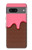 W3754 Strawberry Ice Cream Cone Hülle Schutzhülle Taschen und Leder Flip für Google Pixel 7a