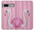W3805 Flamingo Pink Pastel Hülle Schutzhülle Taschen und Leder Flip für Google Pixel 7a