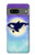 W3807 Killer Whale Orca Moon Pastel Fantasy Hülle Schutzhülle Taschen und Leder Flip für Google Pixel 7a