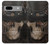 W3852 Steampunk Skull Hülle Schutzhülle Taschen und Leder Flip für Google Pixel 7a