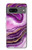 W3896 Purple Marble Gold Streaks Hülle Schutzhülle Taschen und Leder Flip für Google Pixel 7a