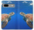 W3898 Sea Turtle Hülle Schutzhülle Taschen und Leder Flip für Google Pixel 7a