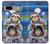W3915 Raccoon Girl Baby Sloth Astronaut Suit Hülle Schutzhülle Taschen und Leder Flip für Google Pixel 7a