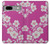 W3924 Cherry Blossom Pink Background Hülle Schutzhülle Taschen und Leder Flip für Google Pixel 7a