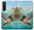 W1377 Ocean Sea Turtle Hülle Schutzhülle Taschen und Leder Flip für Sony Xperia 1 V