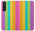W3678 Colorful Rainbow Vertical Hülle Schutzhülle Taschen und Leder Flip für Sony Xperia 1 V