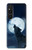 W3693 Grim White Wolf Full Moon Hülle Schutzhülle Taschen und Leder Flip für Sony Xperia 1 V