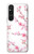 W3707 Pink Cherry Blossom Spring Flower Hülle Schutzhülle Taschen und Leder Flip für Sony Xperia 1 V