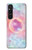 W3709 Pink Galaxy Hülle Schutzhülle Taschen und Leder Flip für Sony Xperia 1 V