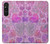 W3710 Pink Love Heart Hülle Schutzhülle Taschen und Leder Flip für Sony Xperia 1 V