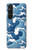 W3751 Wave Pattern Hülle Schutzhülle Taschen und Leder Flip für Sony Xperia 1 V