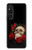 W3753 Dark Gothic Goth Skull Roses Hülle Schutzhülle Taschen und Leder Flip für Sony Xperia 1 V