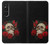 W3753 Dark Gothic Goth Skull Roses Hülle Schutzhülle Taschen und Leder Flip für Sony Xperia 1 V